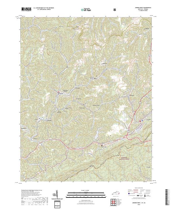 US Topo 7.5-minute map for Jenkins West KYVA