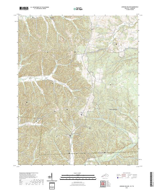 US Topo 7.5-minute map for Johnson Hollow KYTN