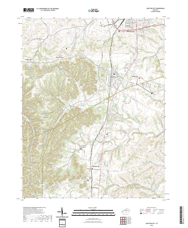 US Topo 7.5-minute map for Junction City KY