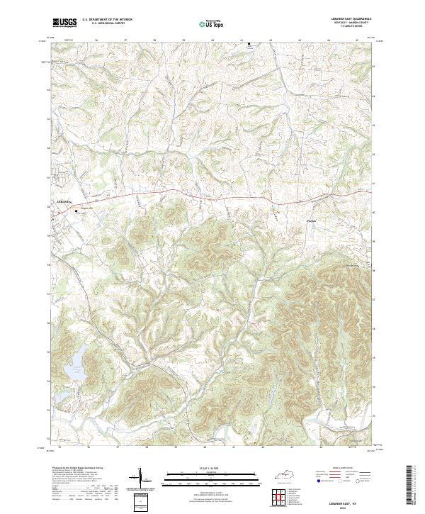 US Topo 7.5-minute map for Lebanon East KY