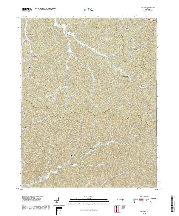 US Topo 7.5-minute map for Lee City KY