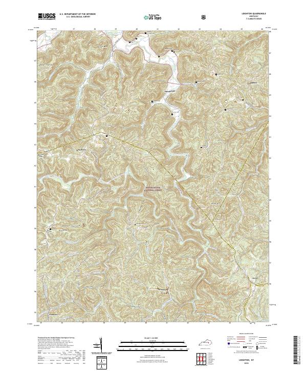 US Topo 7.5-minute map for Leighton KY