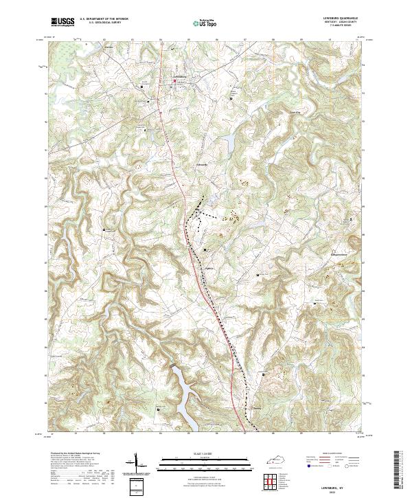 US Topo 7.5-minute map for Lewisburg KY