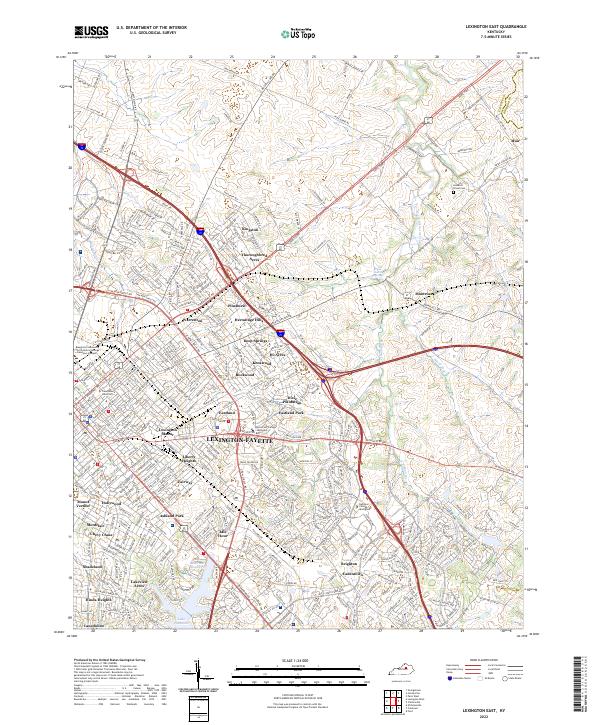 US Topo 7.5-minute map for Lexington East KY