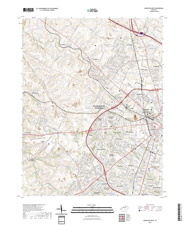 US Topo 7.5-minute map for Lexington West KY