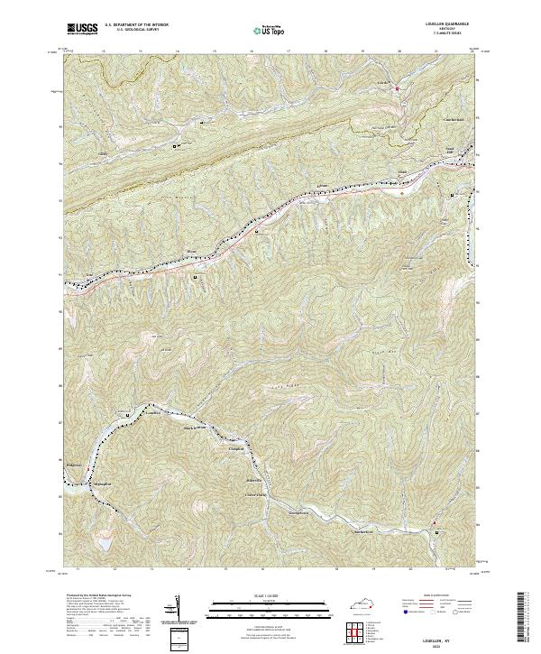 US Topo 7.5-minute map for Louellen KY