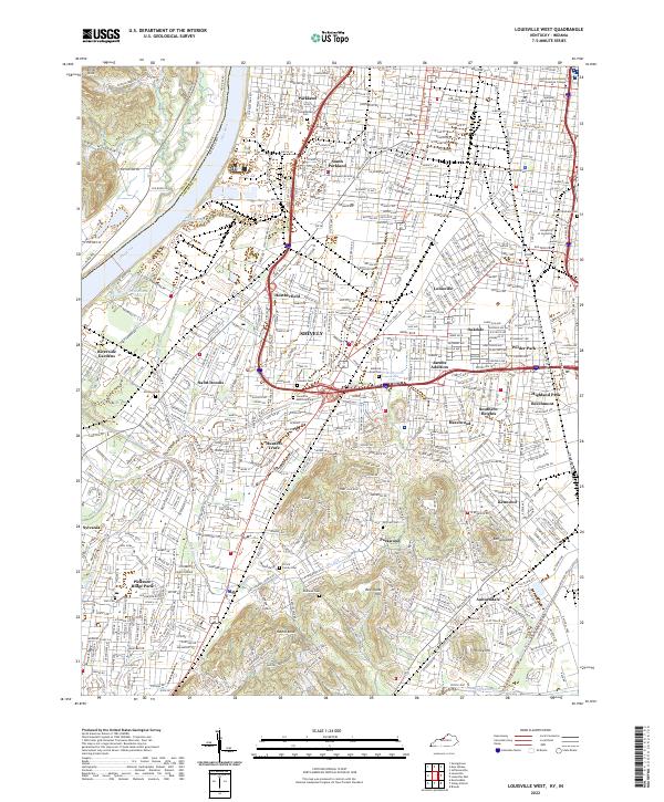 US Topo 7.5-minute map for Louisville West KYIN