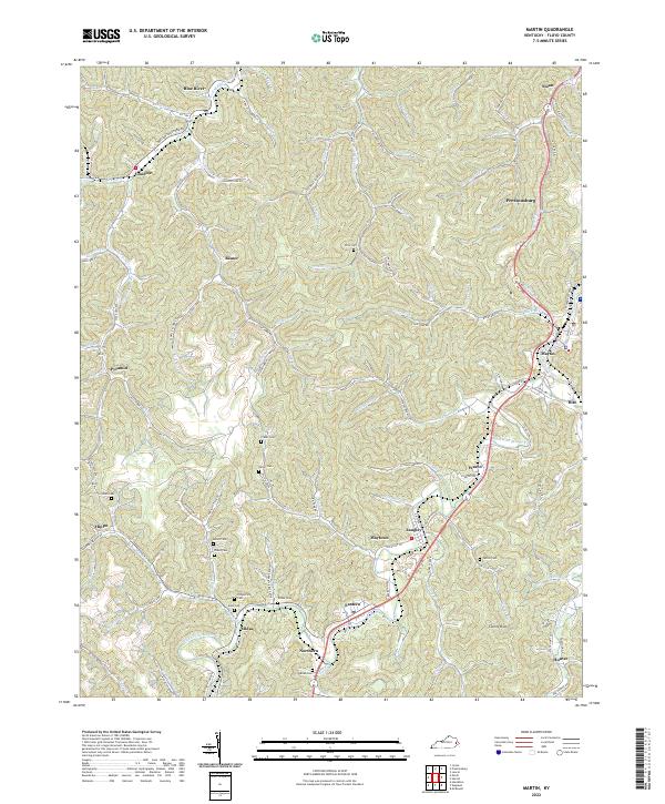 US Topo 7.5-minute map for Martin KY