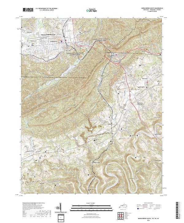 US Topo 7.5-minute map for Middlesboro South KYTNVA