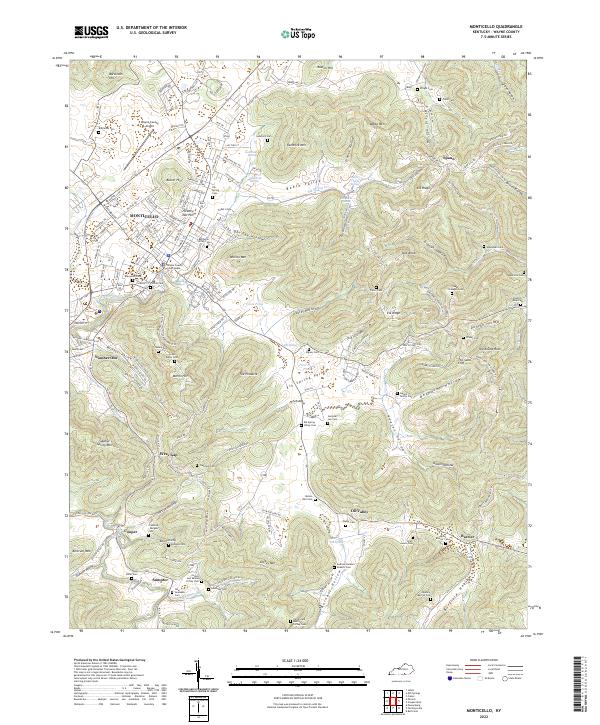 US Topo 7.5-minute map for Monticello KY