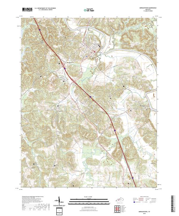 US Topo 7.5-minute map for Morgantown KY