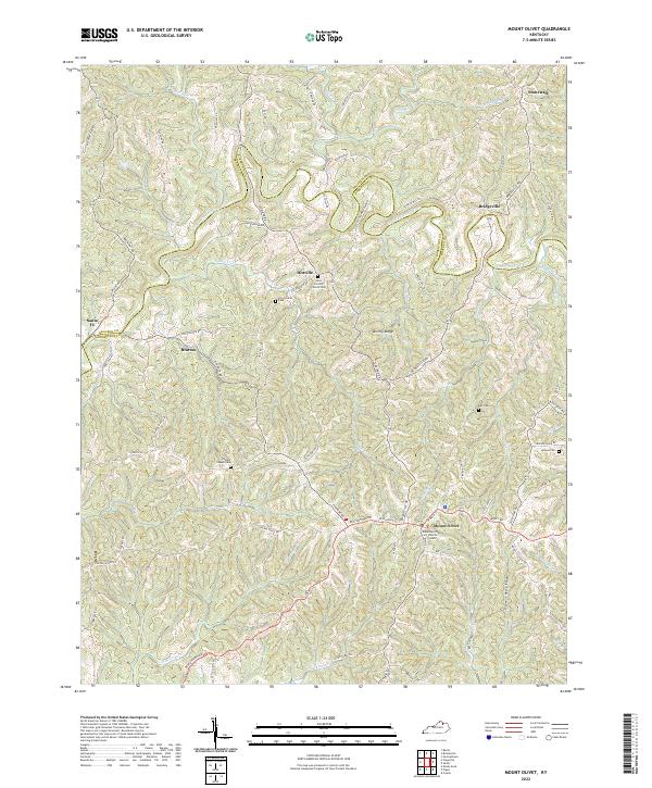 US Topo 7.5-minute map for Mount Olivet KY