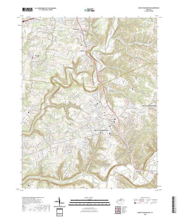 US Topo 7.5-minute map for Mount Washington KY