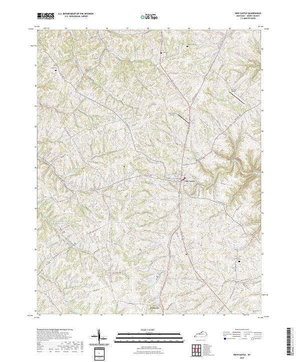 US Topo 7.5-minute map for New Castle KY