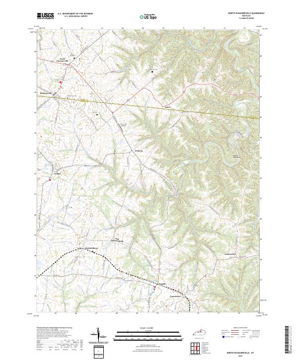 US Topo 7.5-minute map for North Pleasureville KY