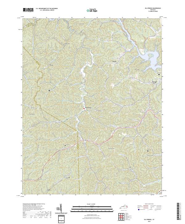 US Topo 7.5-minute map for Oil Springs KY