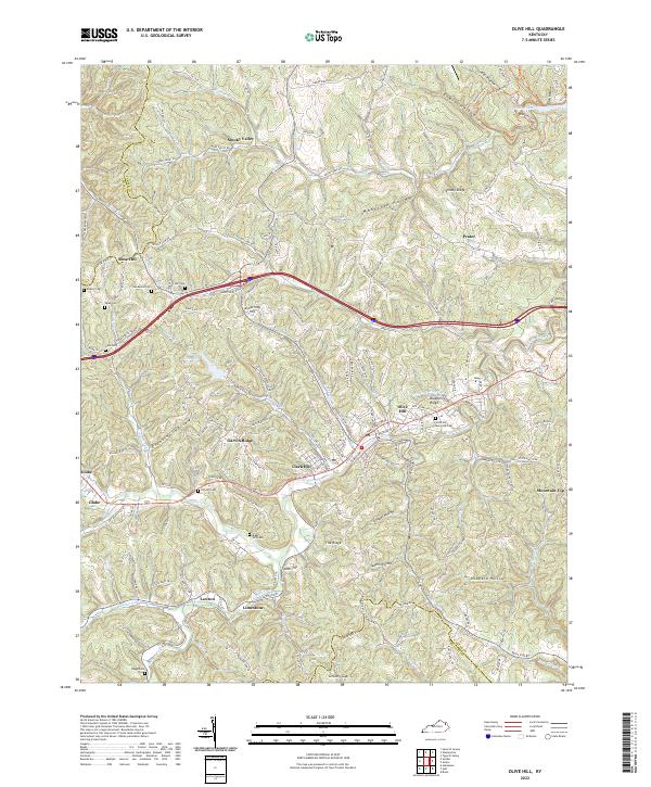 US Topo 7.5-minute map for Olive Hill KY