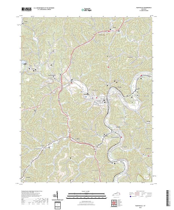 US Topo 7.5-minute map for Paintsville KY