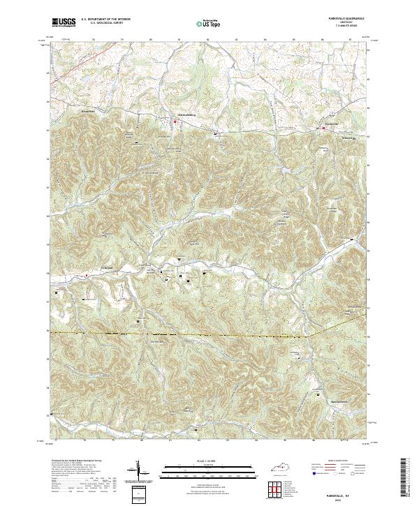 US Topo 7.5-minute map for Parksville KY