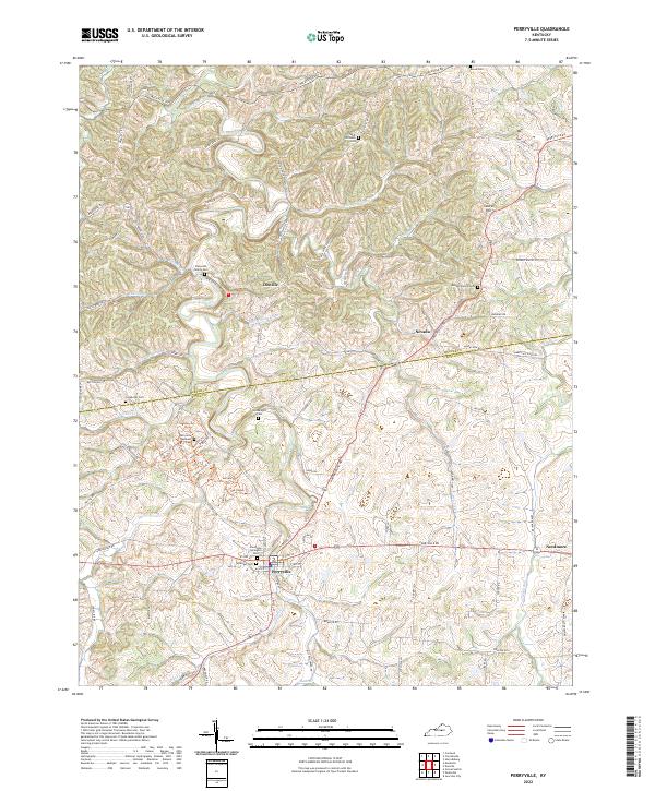 US Topo 7.5-minute map for Perryville KY