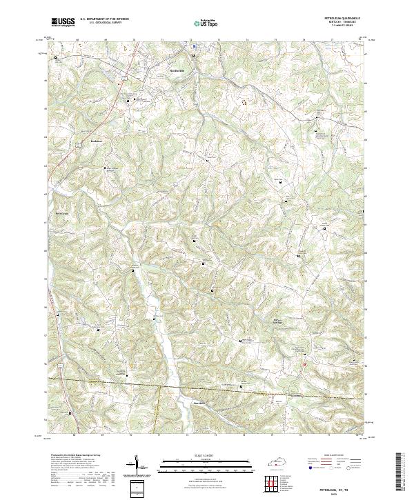 US Topo 7.5-minute map for Petroleum KYTN