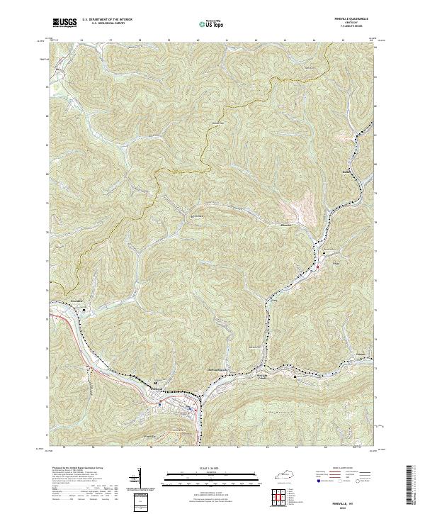 US Topo 7.5-minute map for Pineville KY