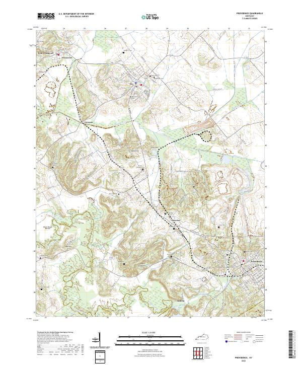 US Topo 7.5-minute map for Providence KY