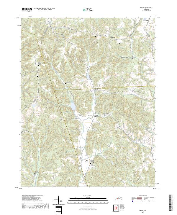 US Topo 7.5-minute map for Ready KY