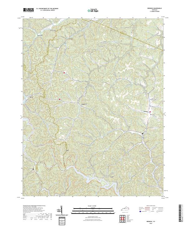 US Topo 7.5-minute map for Redbush KY