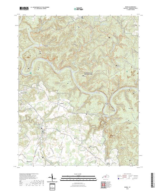 US Topo 7.5-minute map for Rhoda KY