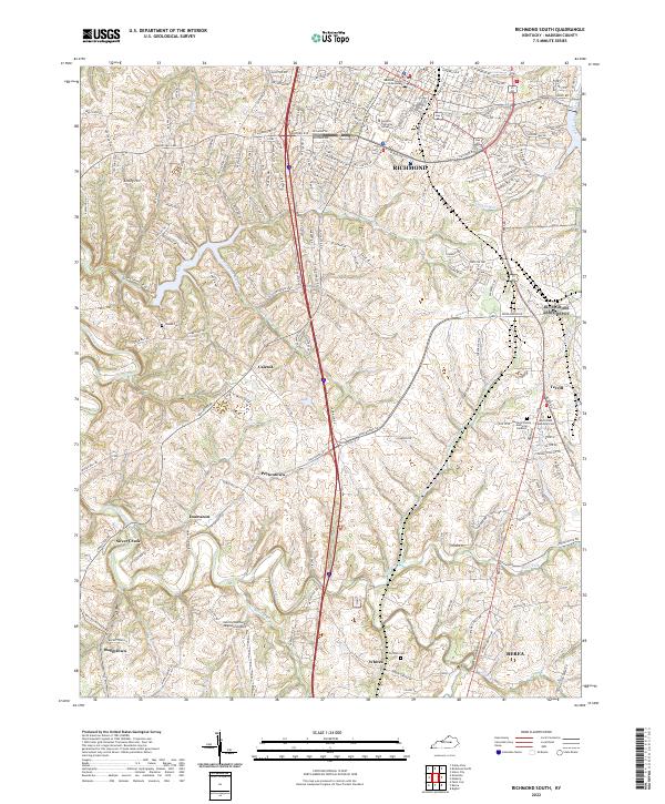 US Topo 7.5-minute map for Richmond South KY