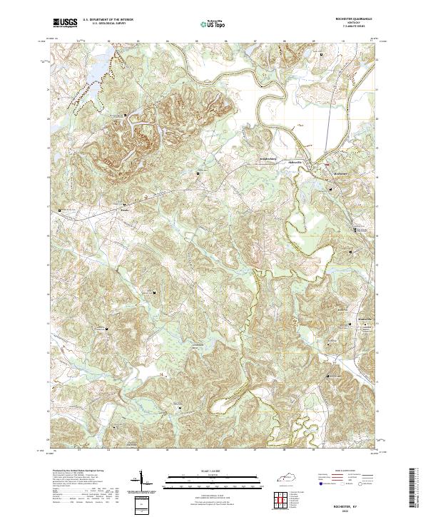 US Topo 7.5-minute map for Rochester KY