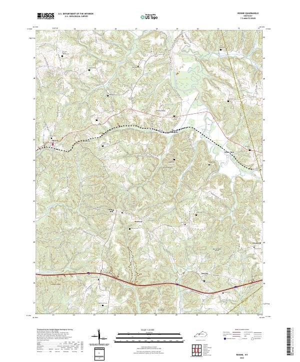 US Topo 7.5-minute map for Rosine KY