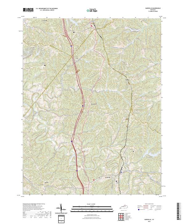 US Topo 7.5-minute map for Sadieville KY