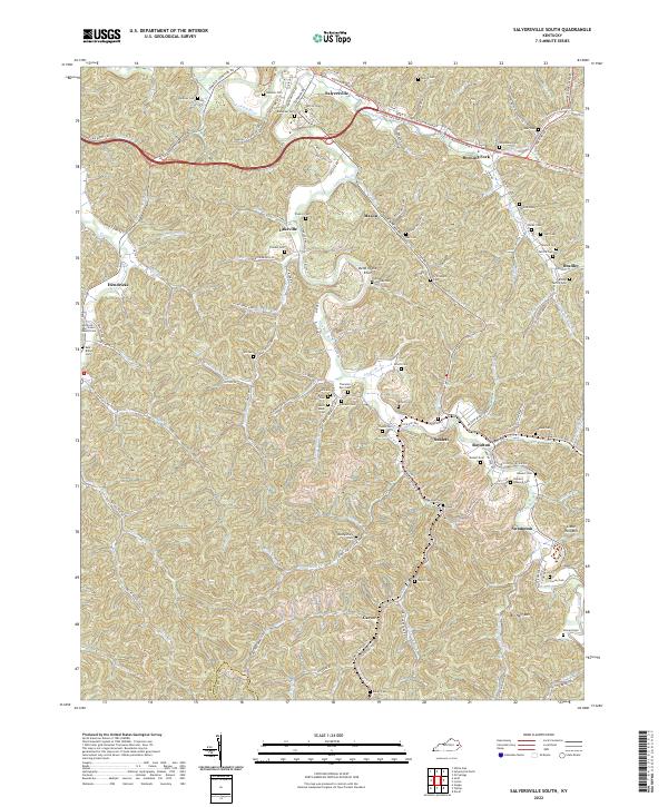 US Topo 7.5-minute map for Salyersville South KY