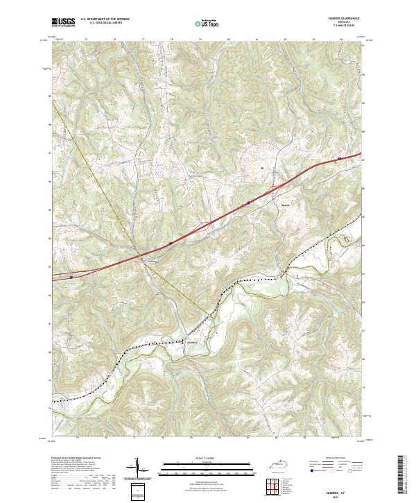 US Topo 7.5-minute map for Sanders KY