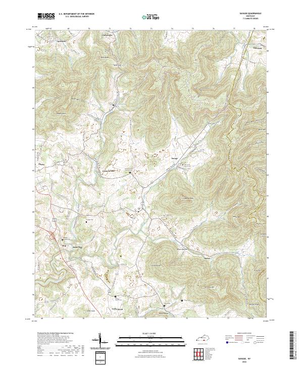 US Topo 7.5-minute map for Savage KY