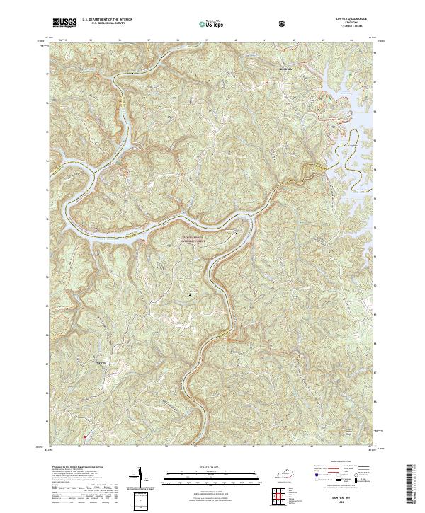 US Topo 7.5-minute map for Sawyer KY