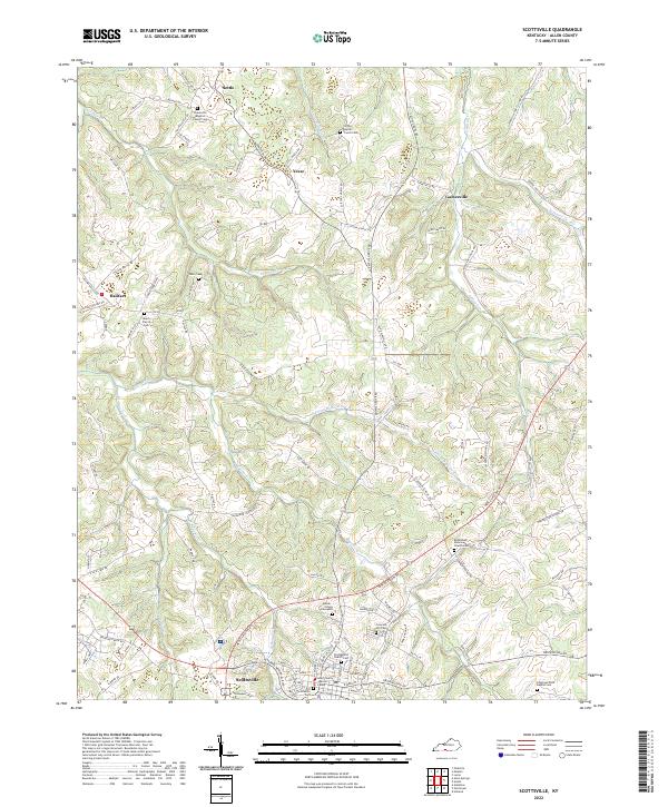 US Topo 7.5-minute map for Scottsville KY