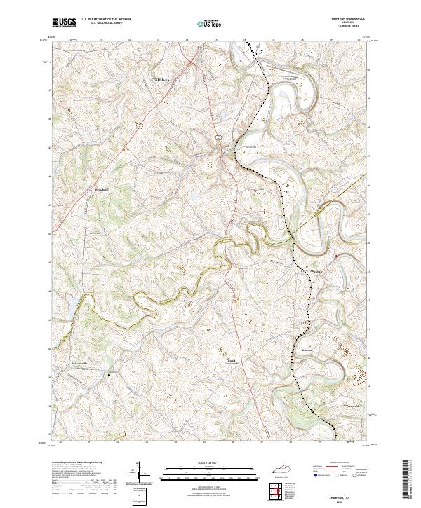 US Topo 7.5-minute map for Shawhan KY