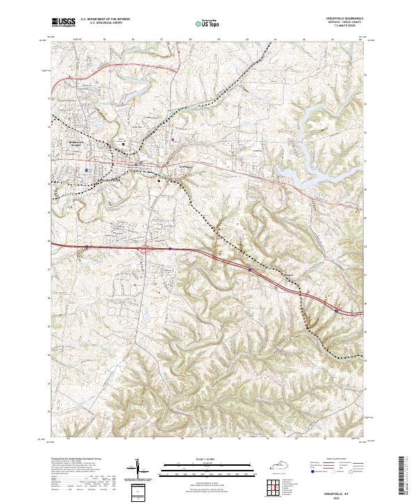 US Topo 7.5-minute map for Shelbyville KY