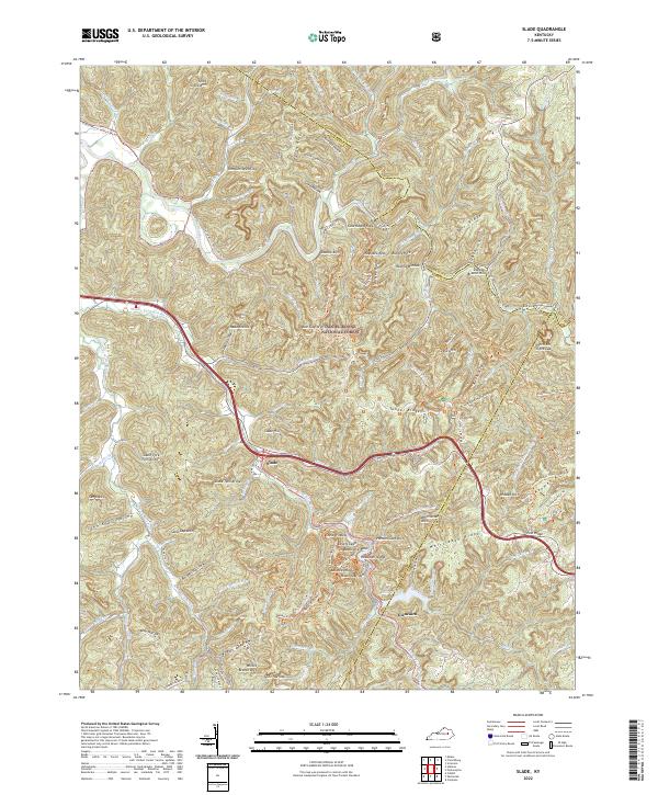 US Topo 7.5-minute map for Slade KY