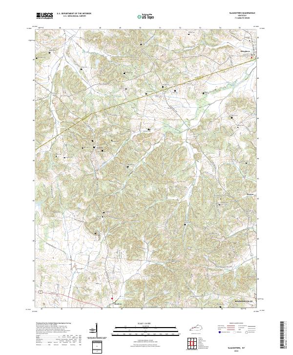 US Topo 7.5-minute map for Slaughters KY