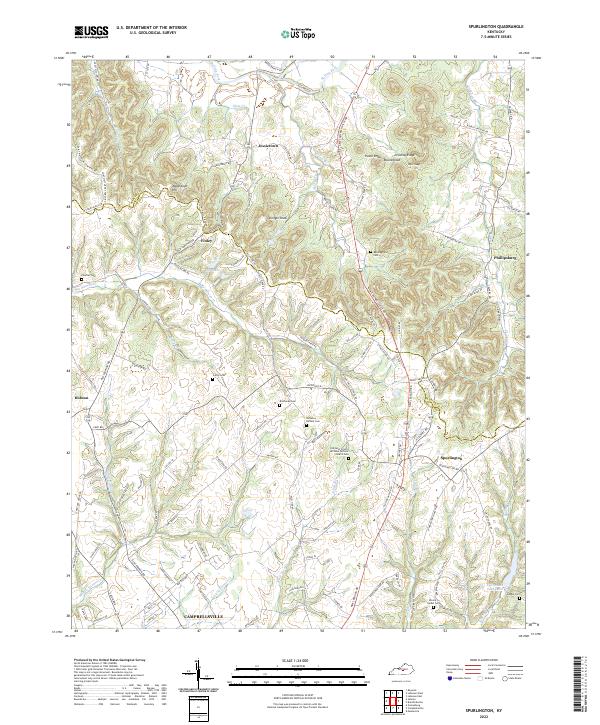 US Topo 7.5-minute map for Spurlington KY