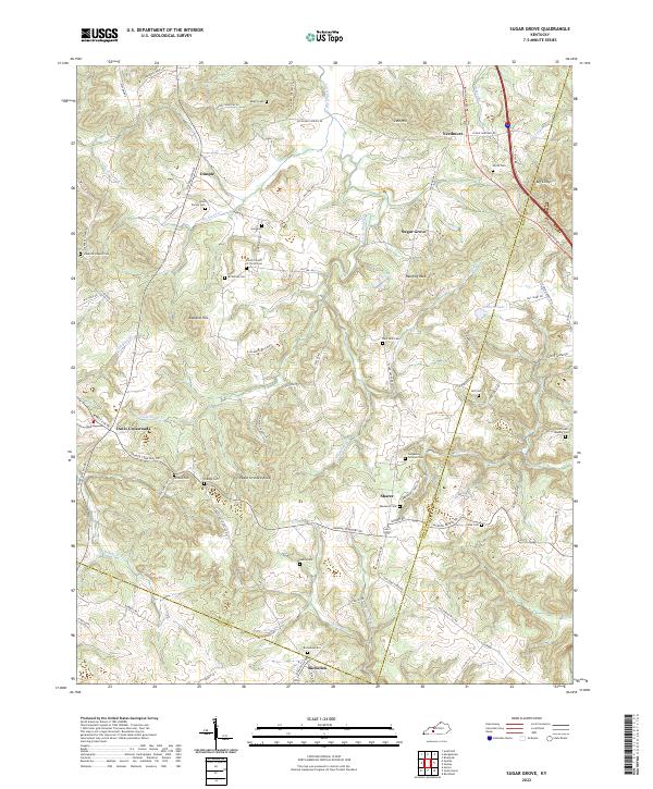 US Topo 7.5-minute map for Sugar Grove KY