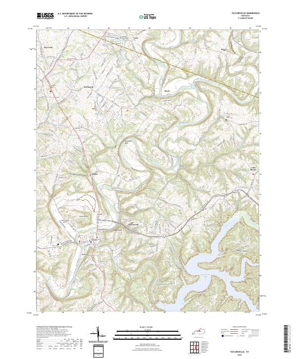 US Topo 7.5-minute map for Taylorsville KY