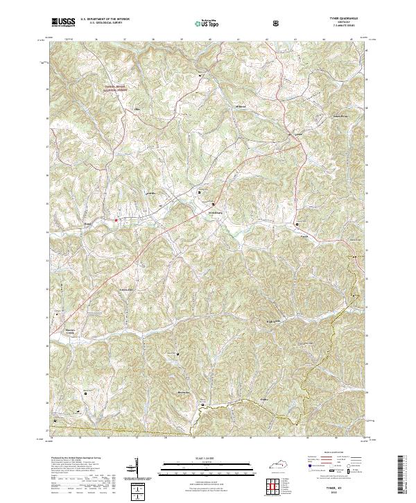 US Topo 7.5-minute map for Tyner KY