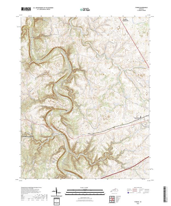 US Topo 7.5-minute map for Tyrone KY