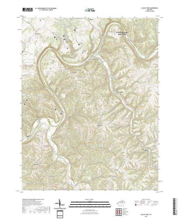 US Topo 7.5-minute map for Valley View KY