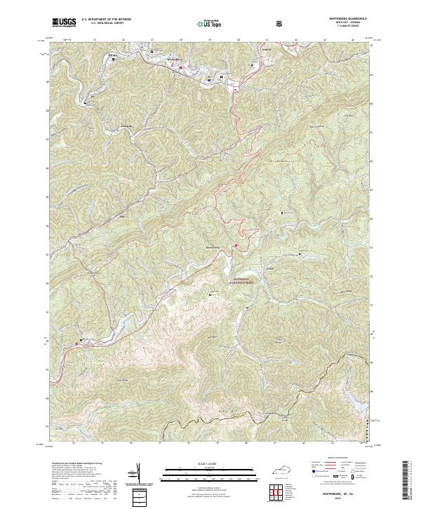 US Topo 7.5-minute map for Whitesburg KYVA